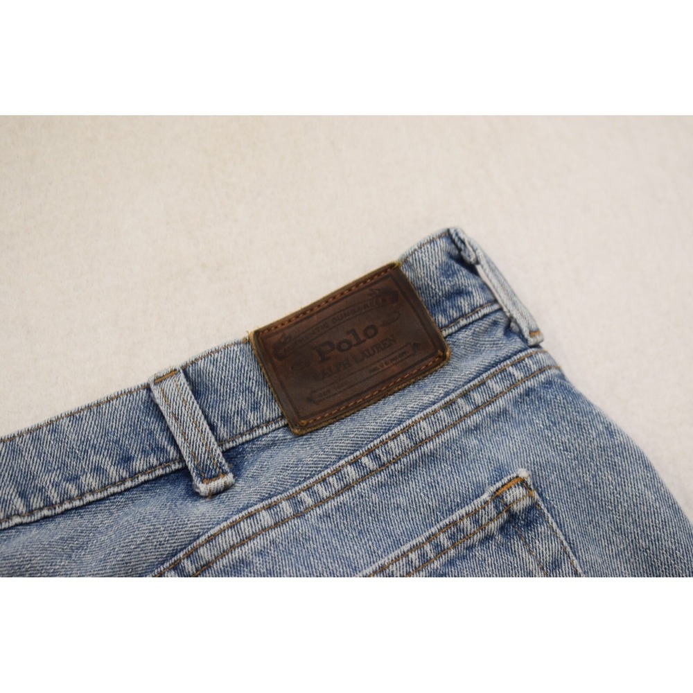 Polo Ralph Lauren Straight Leg Distressed Denim Blue Jeans Mens Size 36 x 30